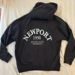 Garage Oversized Zip up Hoodie in Dark Grey “Newport”